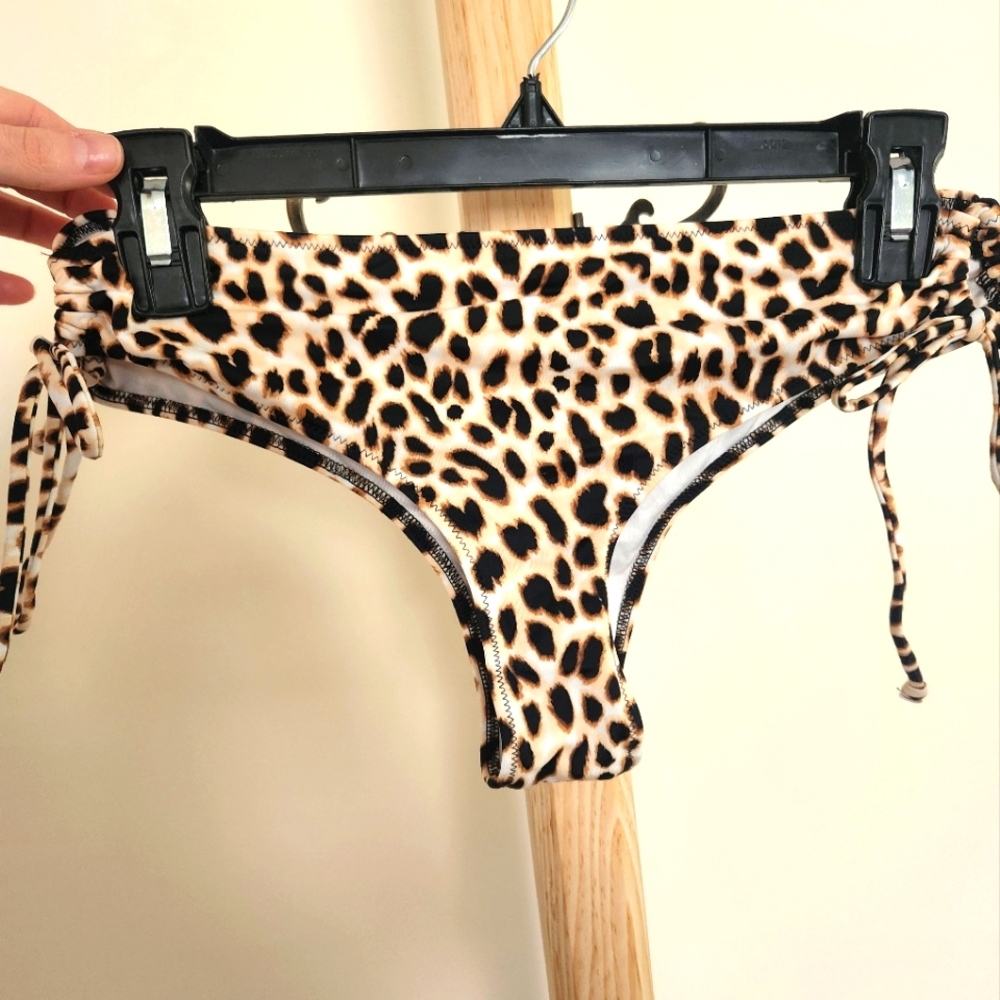 PINK - Victoria Secret, Swim - Cheeky Bottoms, Size M, Cheetah Print, Adjustable
